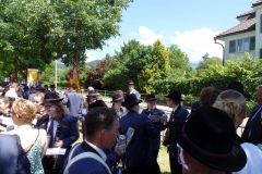 Das wohlverdiente Bier nach der schweisstreibenden Parademusik.