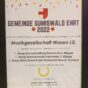 Urkunde von Gemeinde Sumiswald ehrt 2022 für die MG Wasen