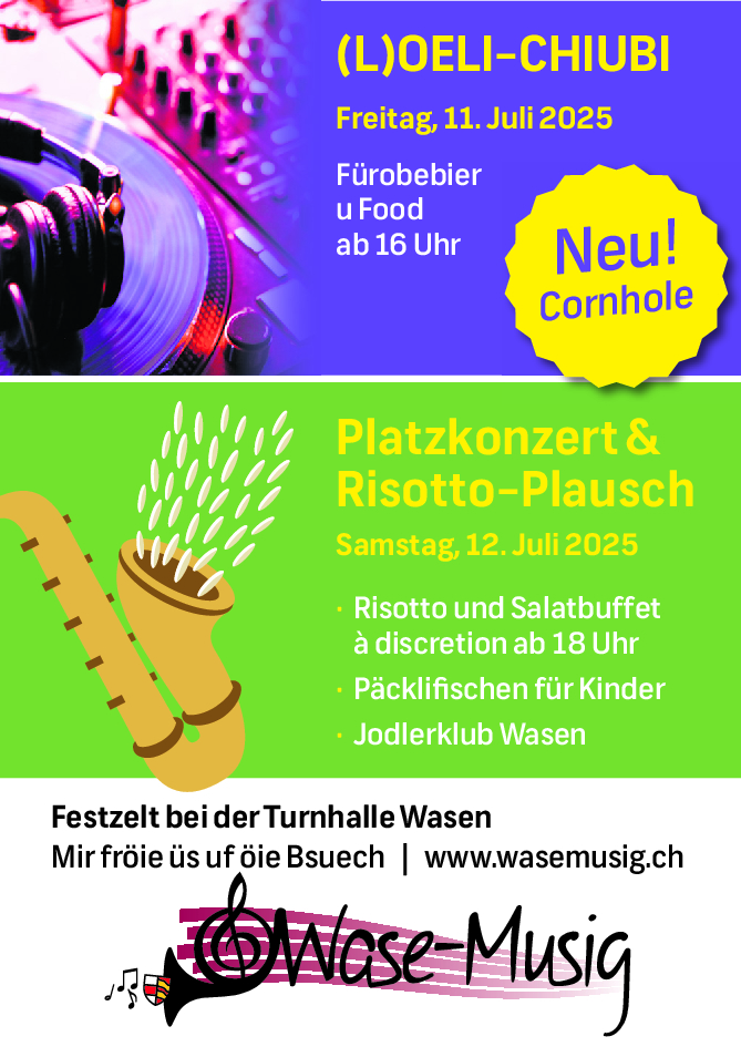 Flyer Chiubi und Platzkonzert 2025